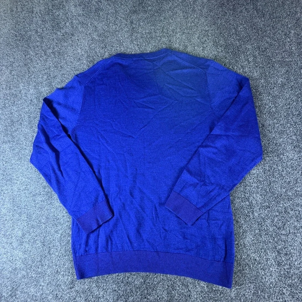 Hart Schaffner Marx Sweater Mens Medium Blue Extra Fine Merino Wool Pullover